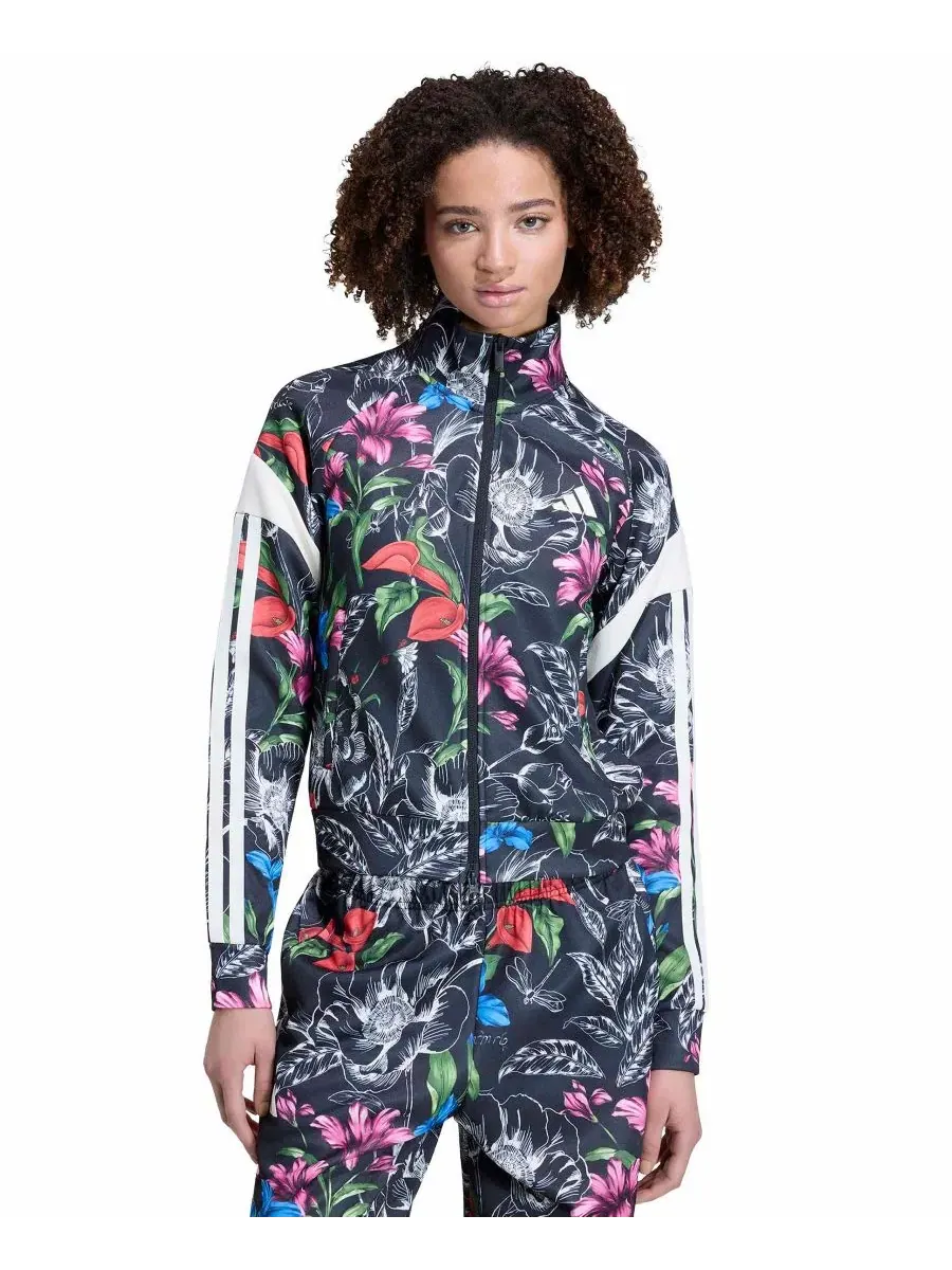 Женская куртка-олимпийка с цветочным принтом Farm Tiro TT Slim Fit adidas