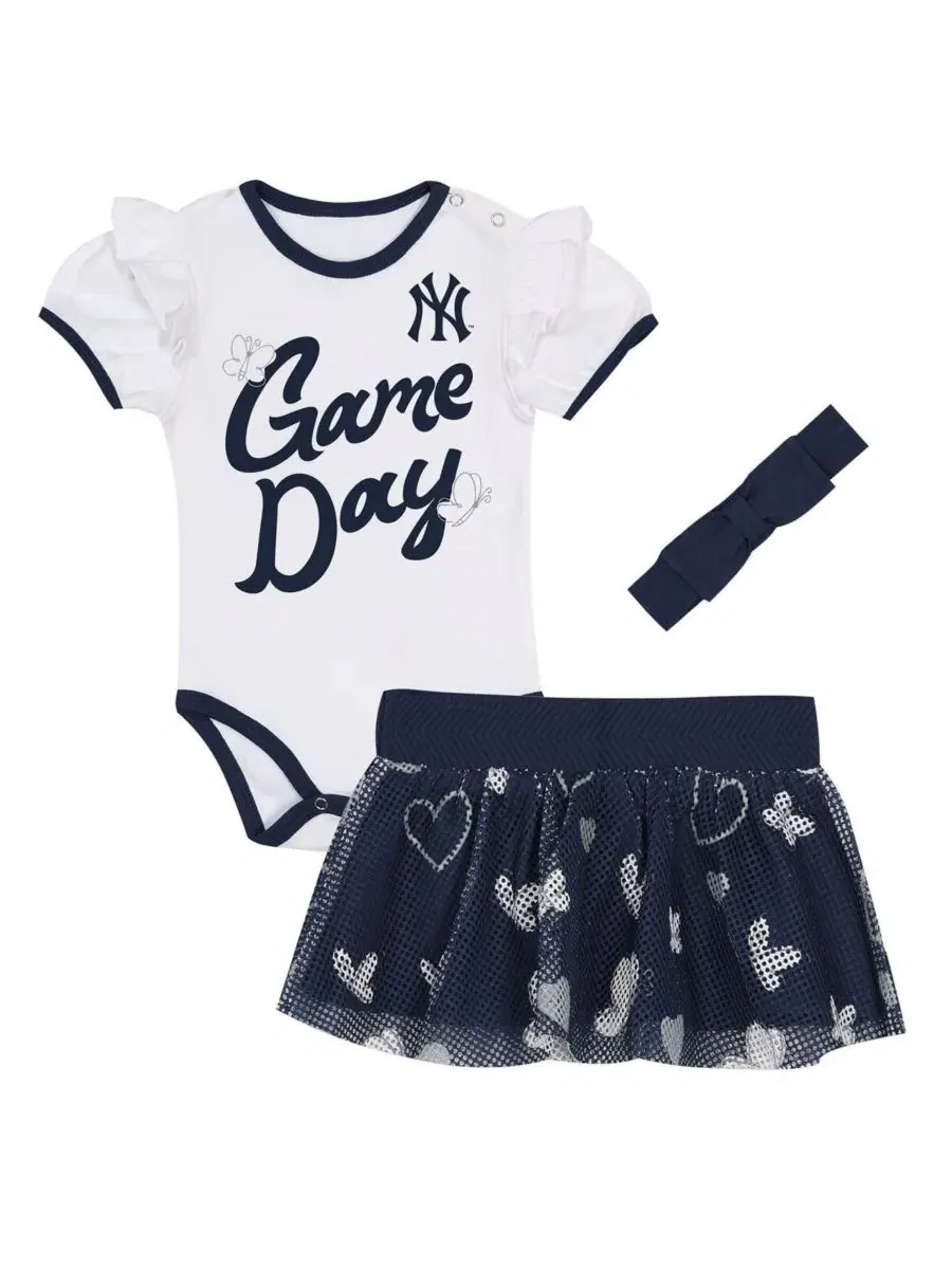 Комплект из боди, повязки на голову и юбки New York Yankees Baby Girls 3-Piece Outerstuff