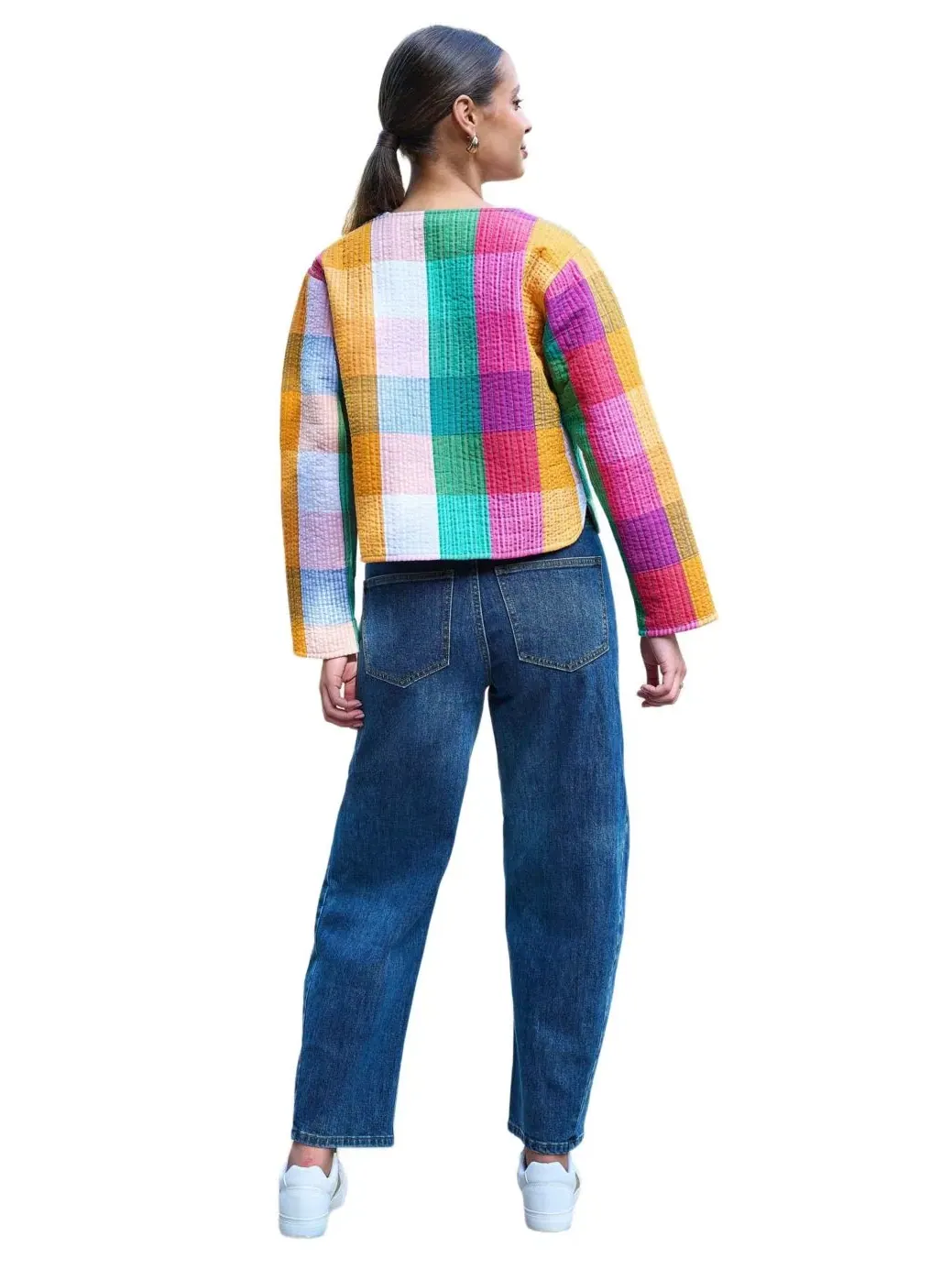 Женское стеганое пальто с воротником, двустороннее, из хлопка, модель Reversible Cotton Quilted — изображение 3 из 8, мульти