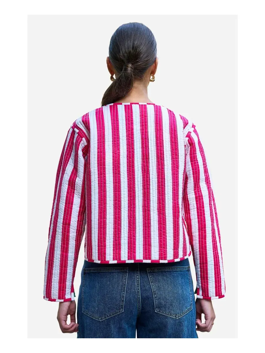 Женское стеганое пальто с воротником, двустороннее, из хлопка, модель Reversible Cotton Quilted — изображение 4 из 8, мульти
