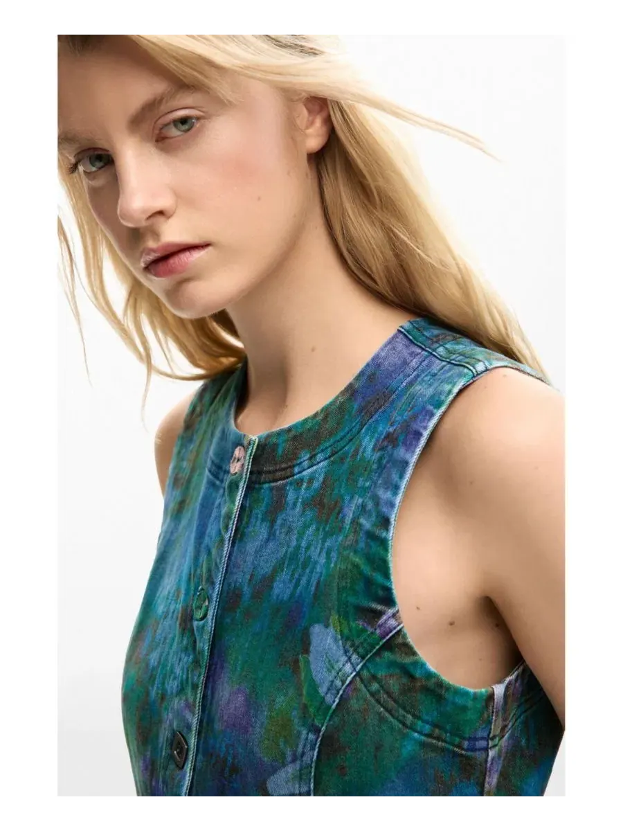 Женское джинсовое садовое платье Desigual — изображение 4 из 6, темный синий