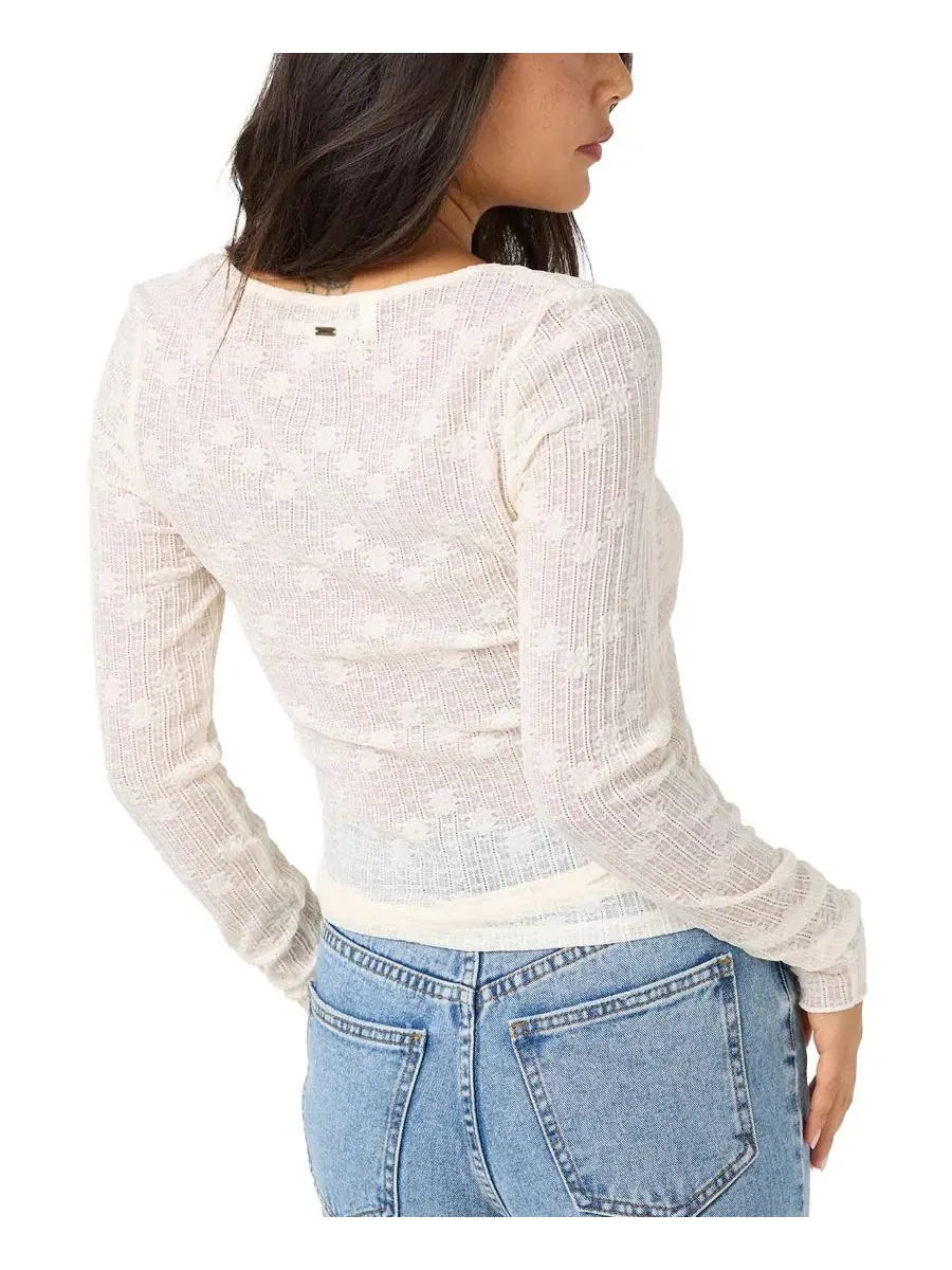 Женский топ с кружевными деталями и длинным рукавом Marliz Lace Detail O'Neill — изображение 5 из 5, тофу