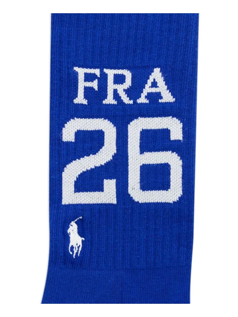 Мужские носки с вышивкой «Франция» Polo Ralph Lauren — изображение 2 из 4, королевский