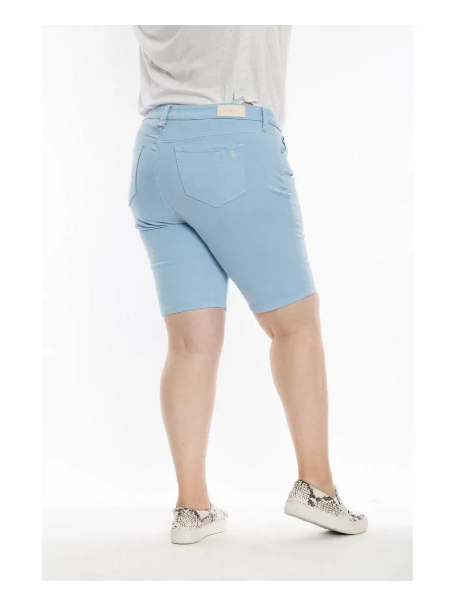 Шорты-бермуды с подвернутым краем, джинсовая ткань SLINK Jeans — изображение 3 из 3, синий