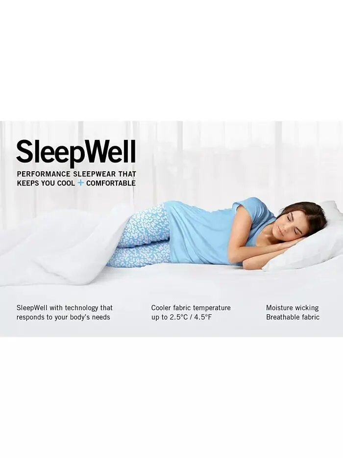 Женские пижамные брюки-капри Sleepwell большого размера с принтом, изготовленные с использованием — изображение 8 из 10