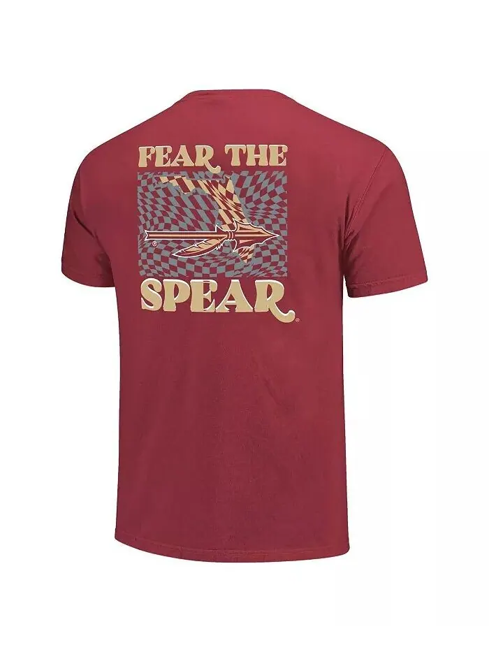 Женская футболка Garnet Florida State Seminoles Comfort Colors с клетчатым талисманом Image One — изображение 2 из 3