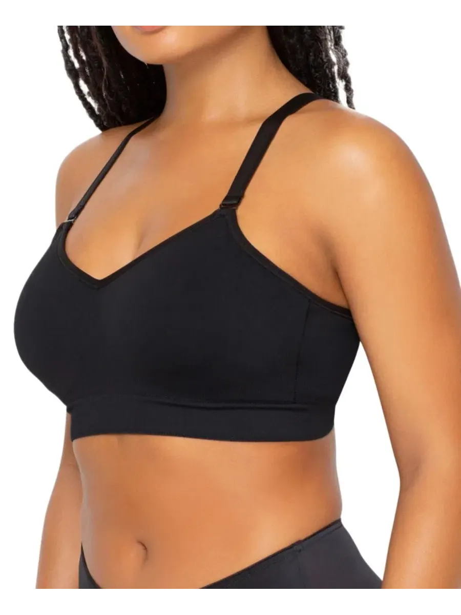 Бюстгальтер без косточек с широкой лентой под грудью, модель Smooth Seamless Curvy Couture — изображение 2 из 5, черный