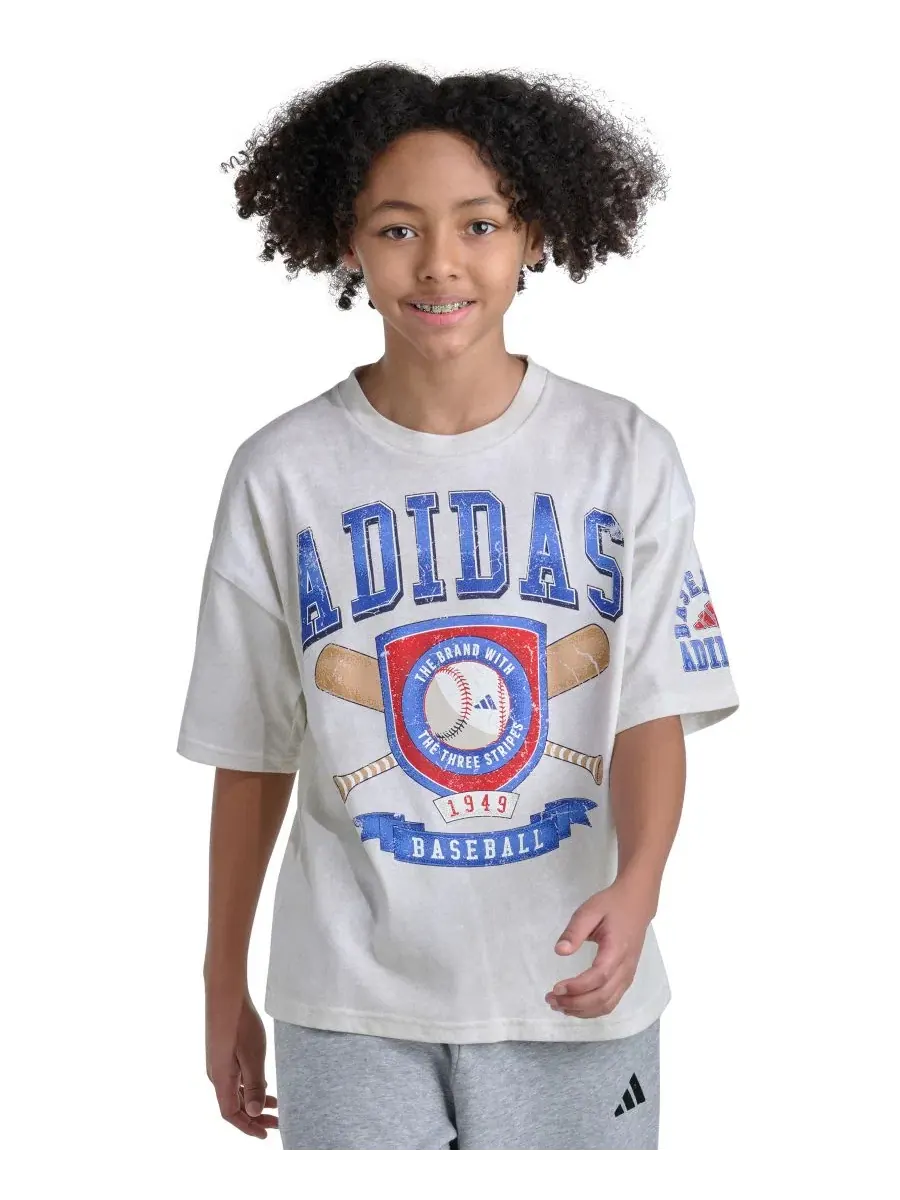 Футболка с коротким рукавом и принтом, модель Baseball T-Shirt adidas