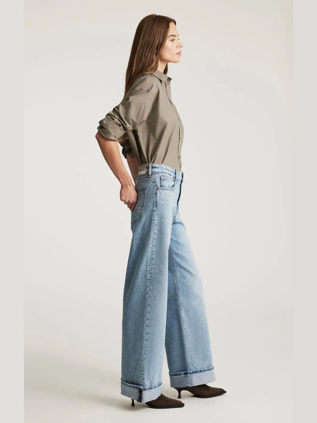 Джинсы женские с широкими штанинами Florida Mid Rise Wide Leg Mavi Jeans — изображение 5 из 6