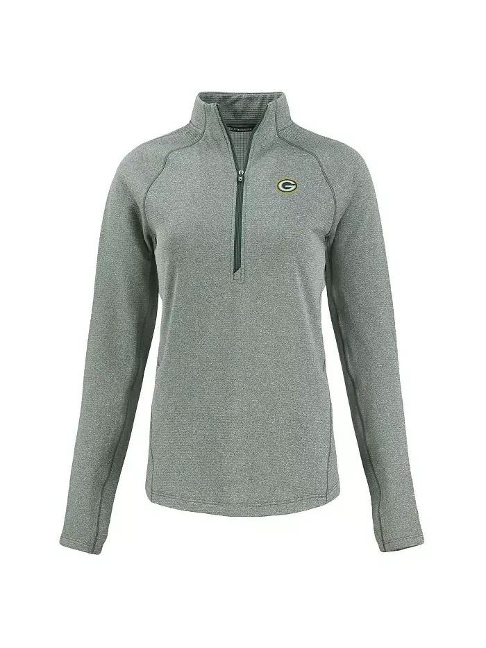 Женская куртка Peshastin Eco Fleece Tri-Blend с регланами и полумолнией — изображение 3 из 3, зеленый