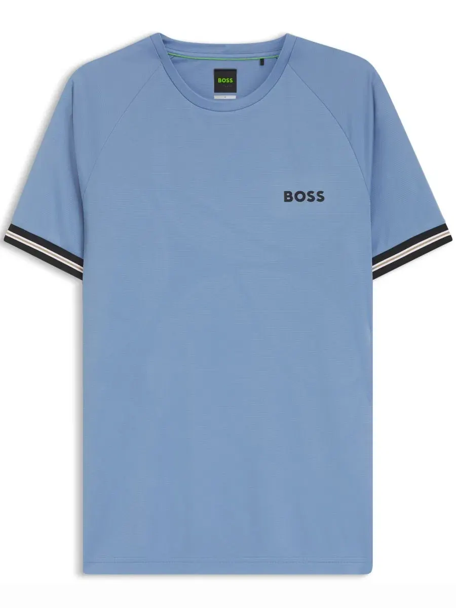 Футболка с принтом мяча для тенниса, Slim Fit Hugo Boss — изображение 2 из 5, синий