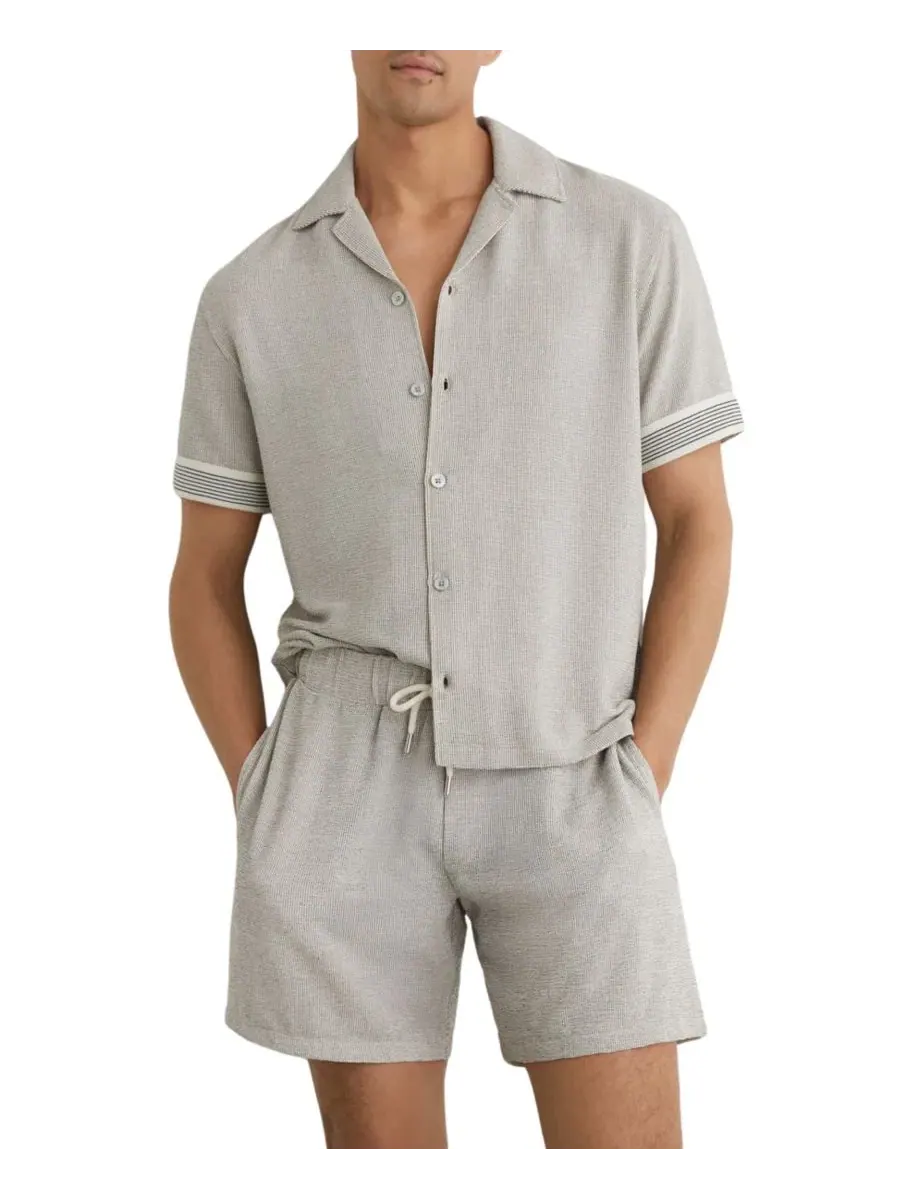 Мужская рубашка с коротким рукавом Dornie Stripe Tape Printed REISS