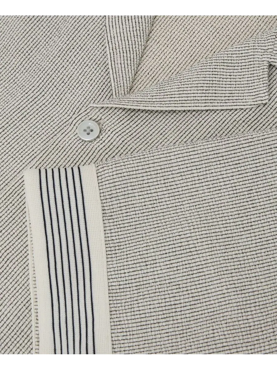 Мужская рубашка с коротким рукавом Dornie Stripe Tape Printed REISS — изображение 3 из 5, белый черный