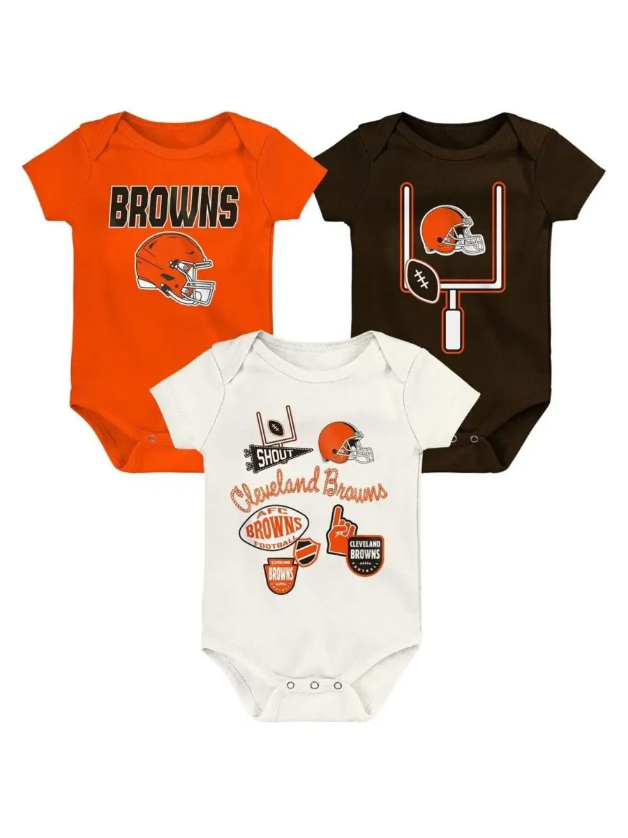 Комплект боди с коротким рукавом с принтом Cleveland Browns Littlest Player Outerstuff
