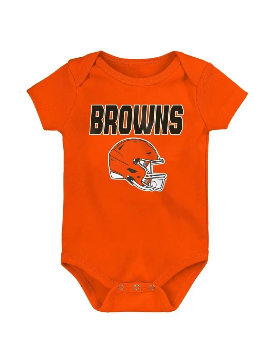 Комплект боди с коротким рукавом с принтом Cleveland Browns Littlest Player Outerstuff — изображение 2 из 4