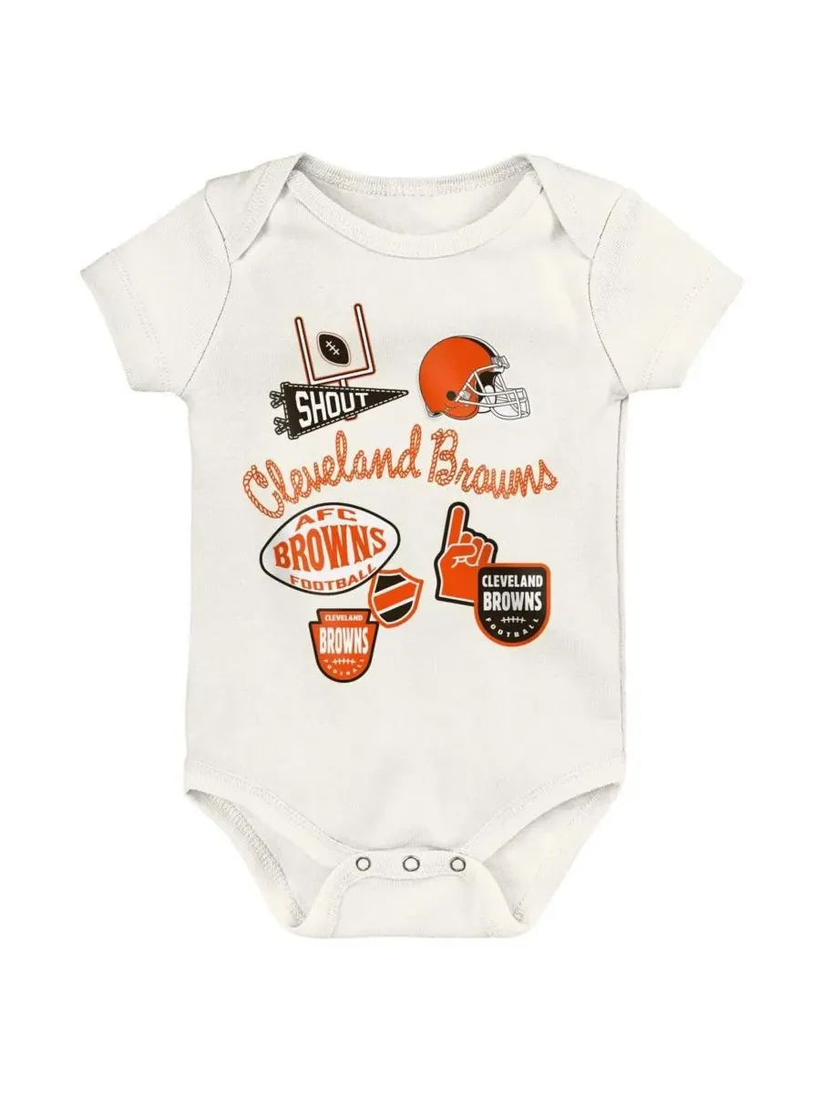 Комплект боди с коротким рукавом с принтом Cleveland Browns Littlest Player Outerstuff — изображение 3 из 4