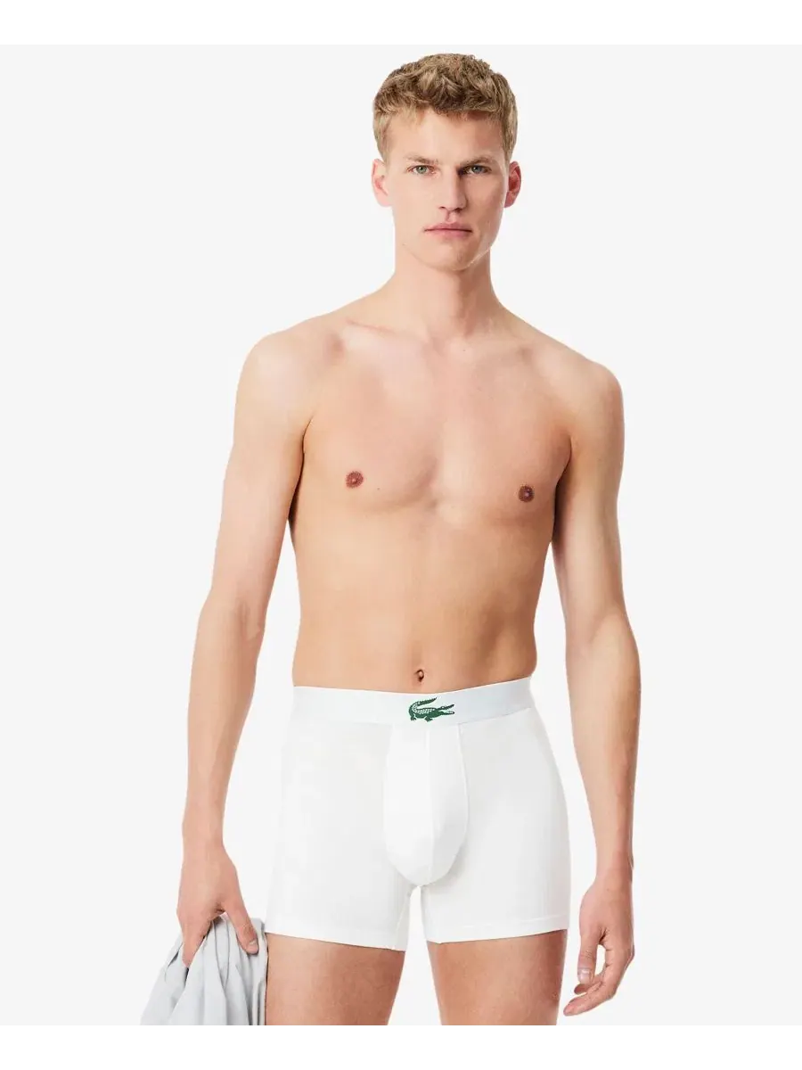 Комплект трусов-боксеров Lacoste, 3 шт — изображение 2 из 6, белый/зеленый/черный