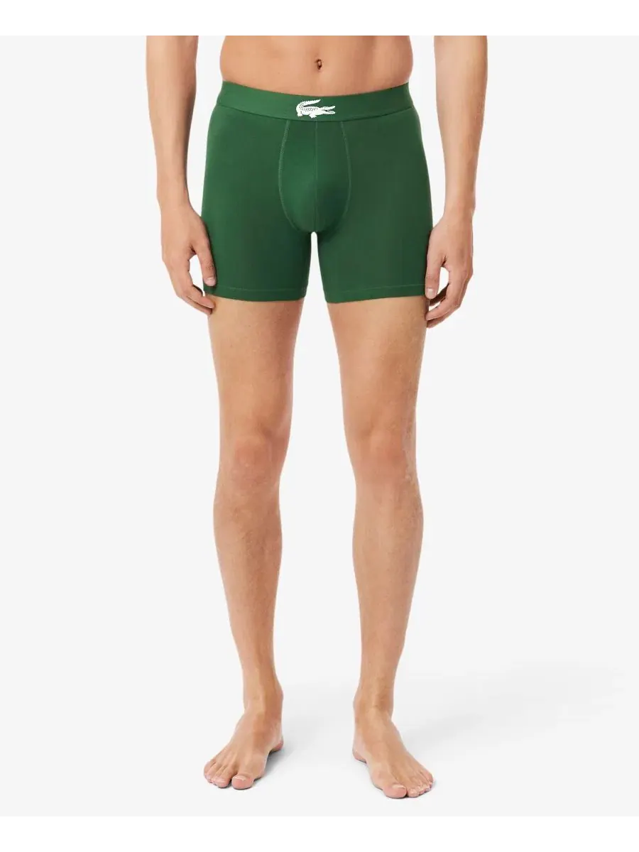 Комплект трусов-боксеров Lacoste, 3 шт — изображение 4 из 6, белый/зеленый/черный