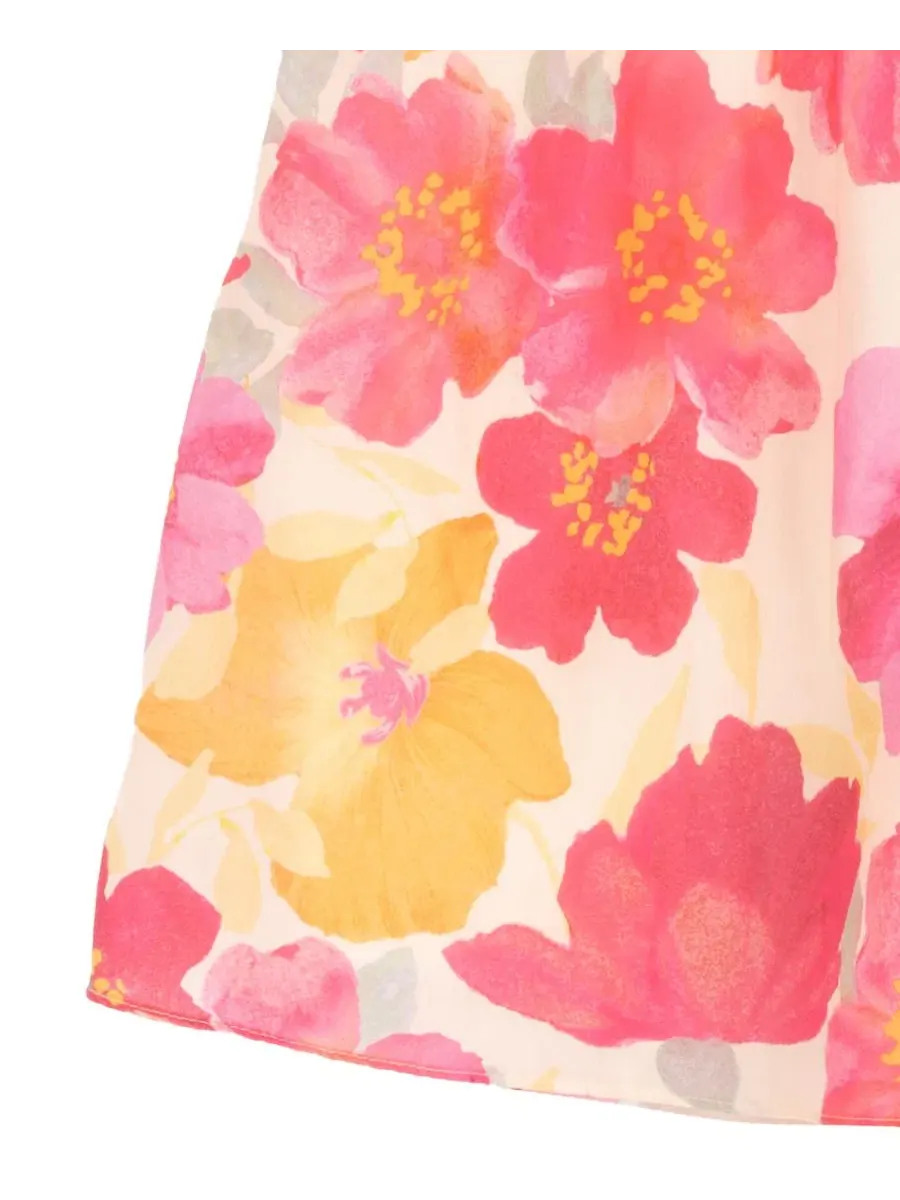 Платье с цветочным принтом, без рукавов, модель Printed Floral Ruched Bust Flutter Strap Tie Back — изображение 3 из 4