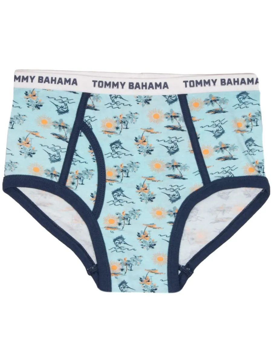 Комплект из 5 хлопковых трусов для мальчиков Tommy Bahama — изображение 2 из 3, синий/серый