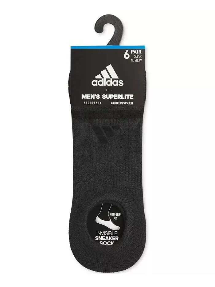 Мужские нескользящие носки Superlite 3.0 No-Show — 6 шт adidas — изображение 5 из 6, черный