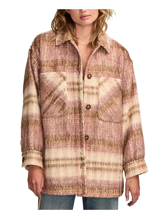 Женская клетчатая куртка-рубашка свободного кроя Lucky Brand