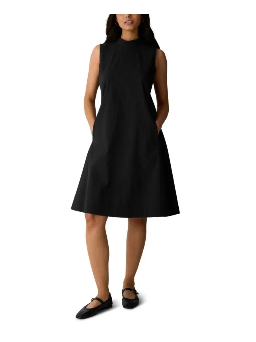 Платье-трапеция без рукавов EILEEN FISHER PETITES — черный