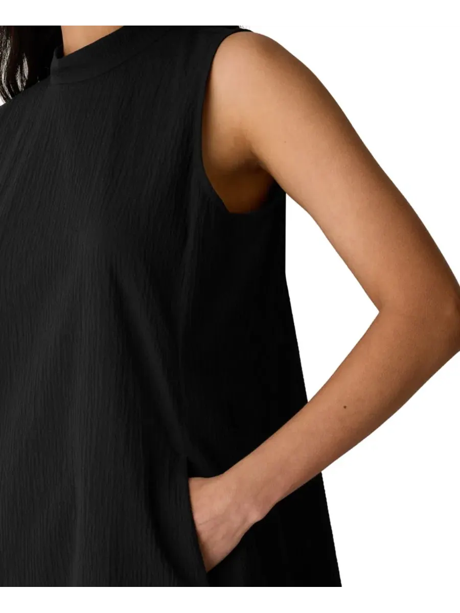 Платье-трапеция без рукавов EILEEN FISHER PETITES — изображение 3 из 4, черный