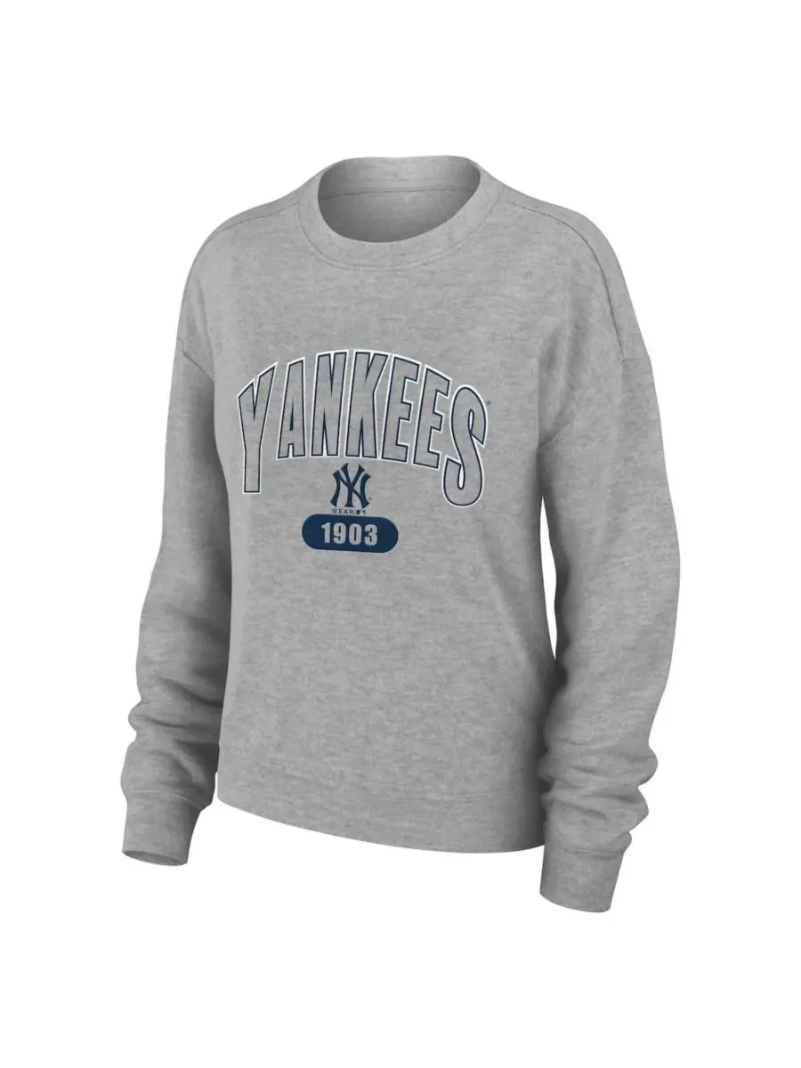 Комплект из футера с принтом New York Yankees WEAR by Erin Andrews — изображение 2 из 9, серый
