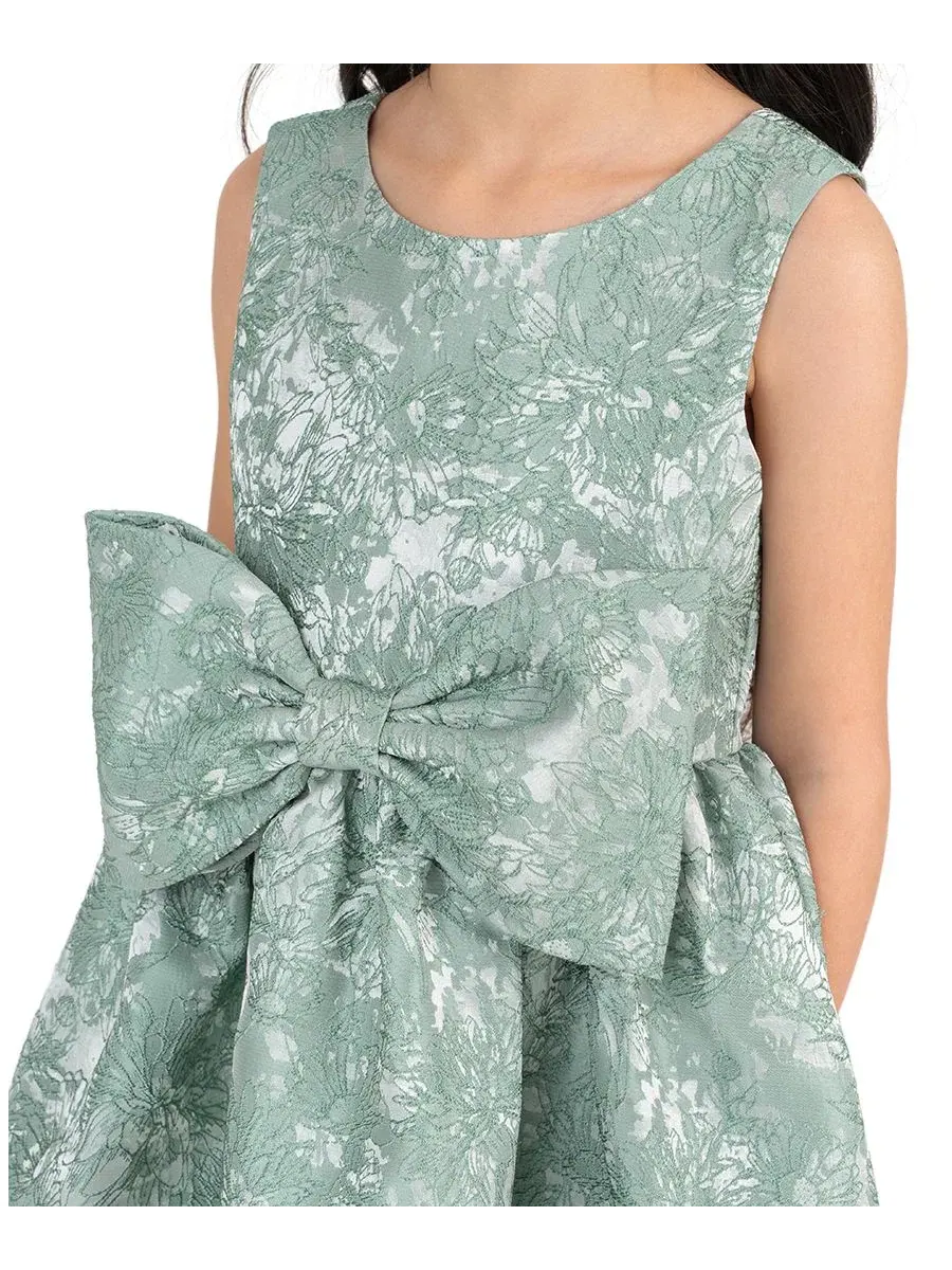 Платье с крупным бантом Brocade Bodice Rare Editions — изображение 2 из 7, шалфейный