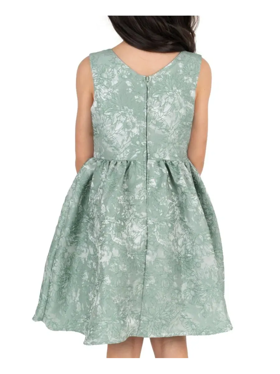 Платье с крупным бантом Brocade Bodice Rare Editions — изображение 3 из 7, шалфейный
