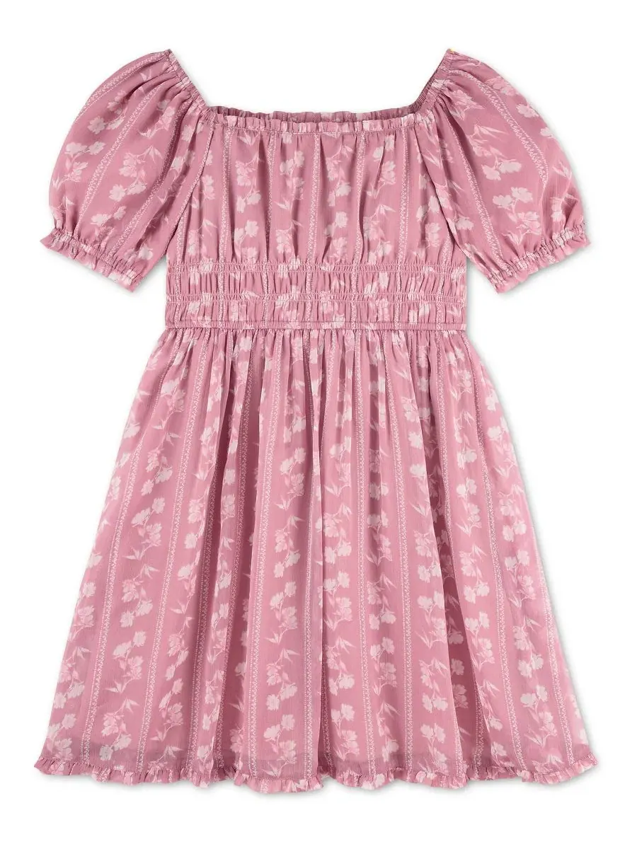 Платье-трапеция с квадратным вырезом и пышными рукавами abercrombie kids