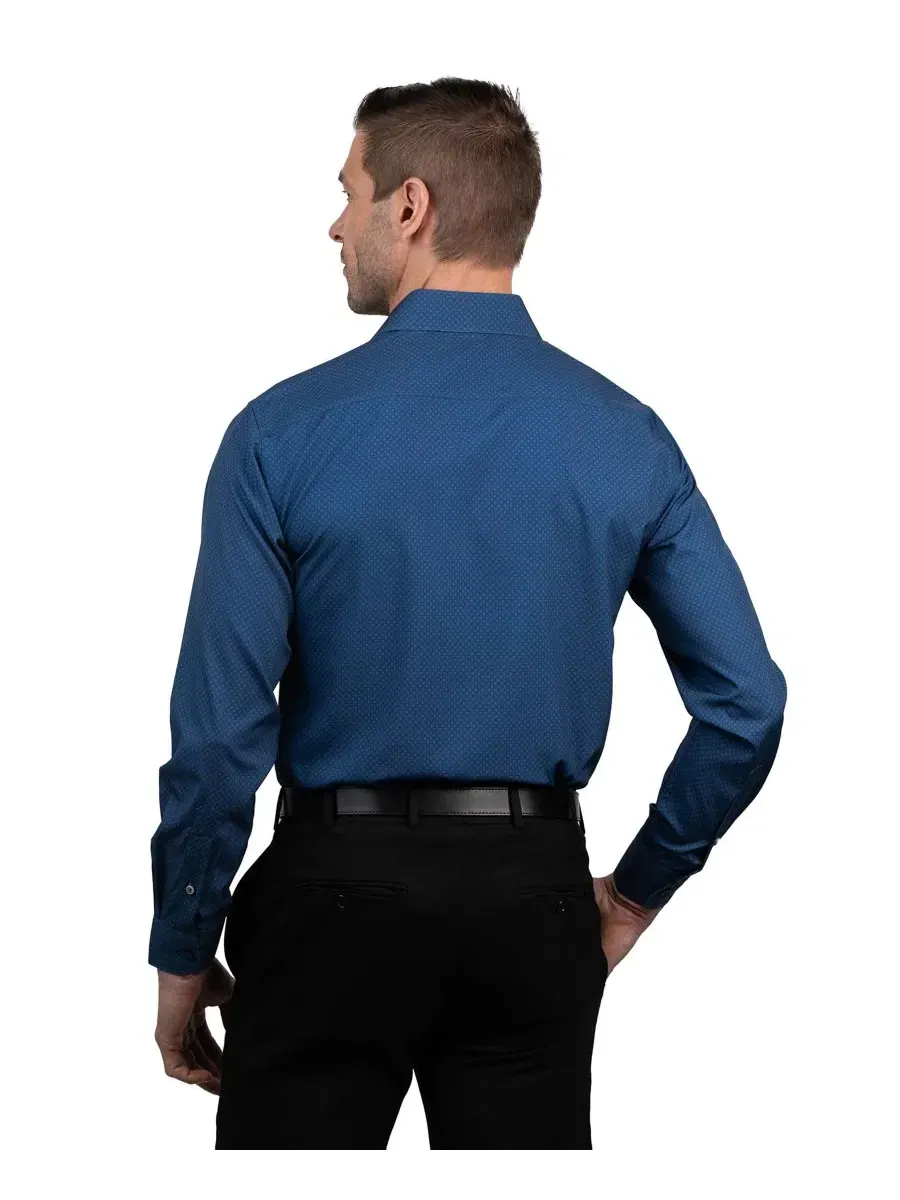 Рубашка с воротником-стойкой, с длинным рукавом, Slim Fit Ben Sherman — изображение 3 из 3, синий