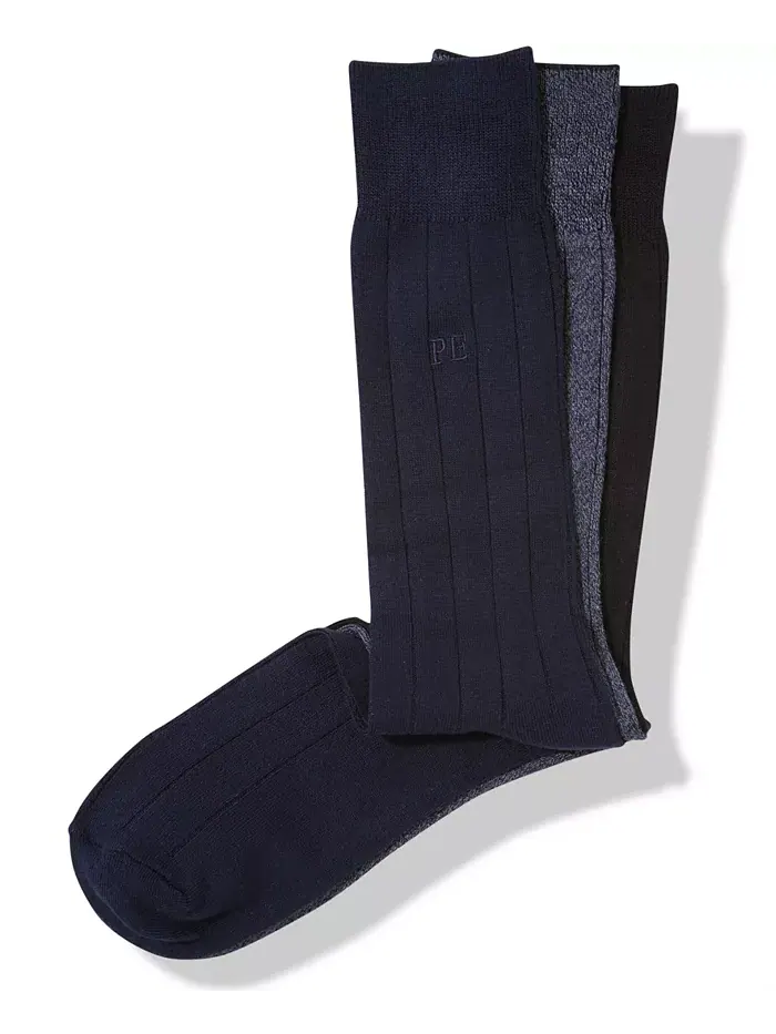 Perry Ellis Мужские 3 пары Риббированные Классические Носки из Вискозы Perry Ellis Portfolio