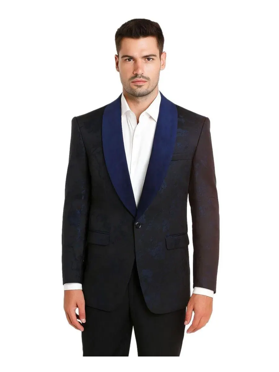 Мужской пиджак с цветочным принтом и шалевым воротником, Slim Fit Elie Balleh