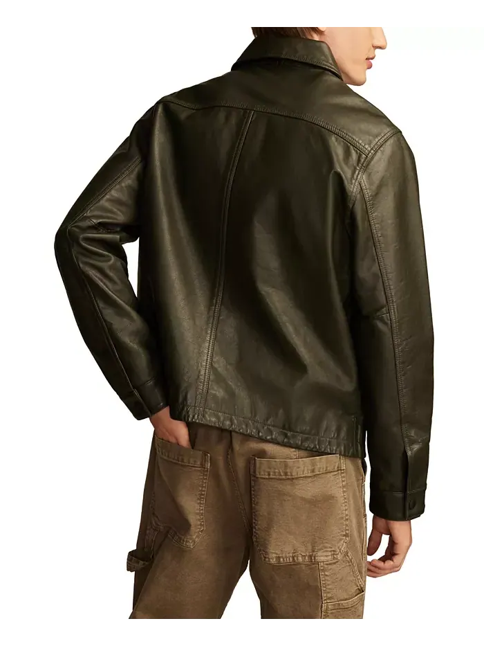 Мужская кожаная туристическая куртка Lucky Brand — изображение 3 из 3, зеленый
