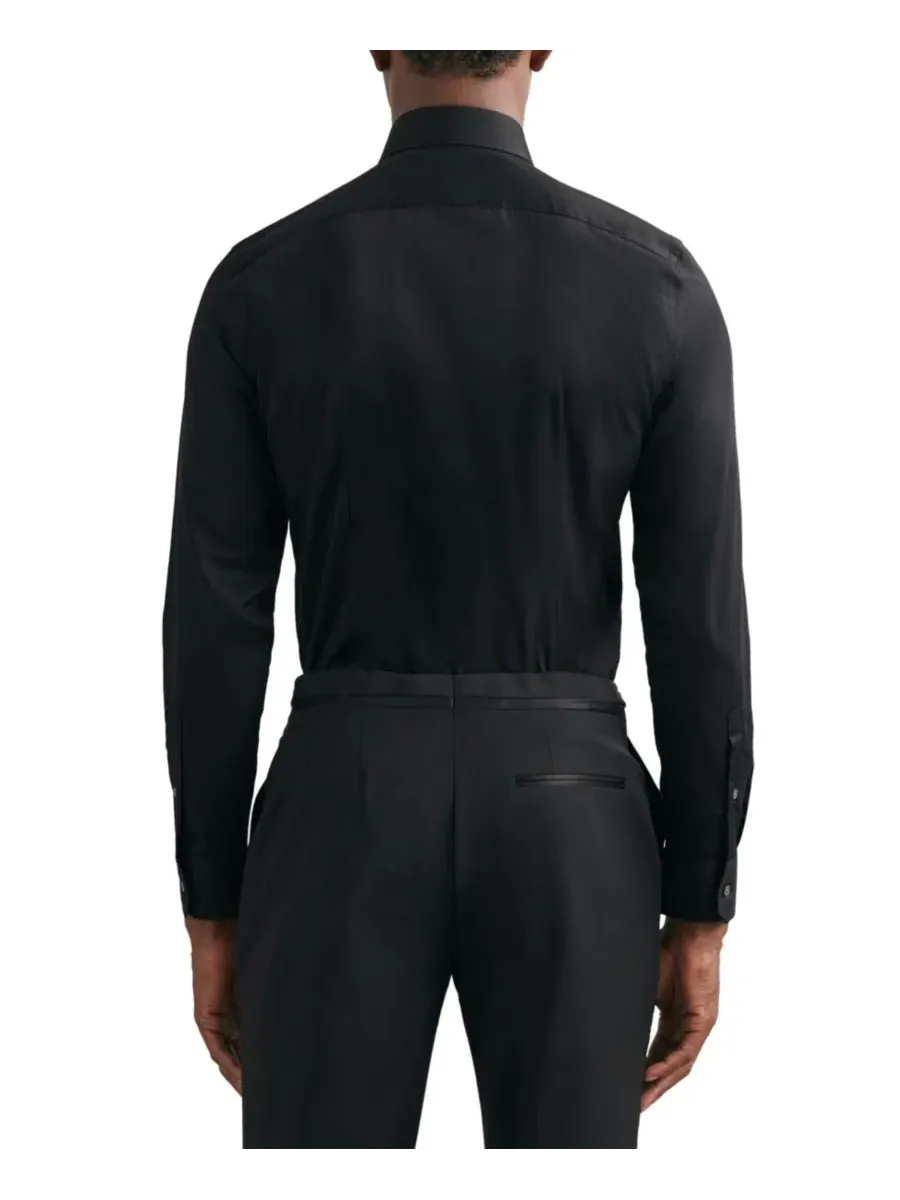 Мужская рубашка Marcel Slim Fit из хлопка REISS — изображение 4 из 4, черный