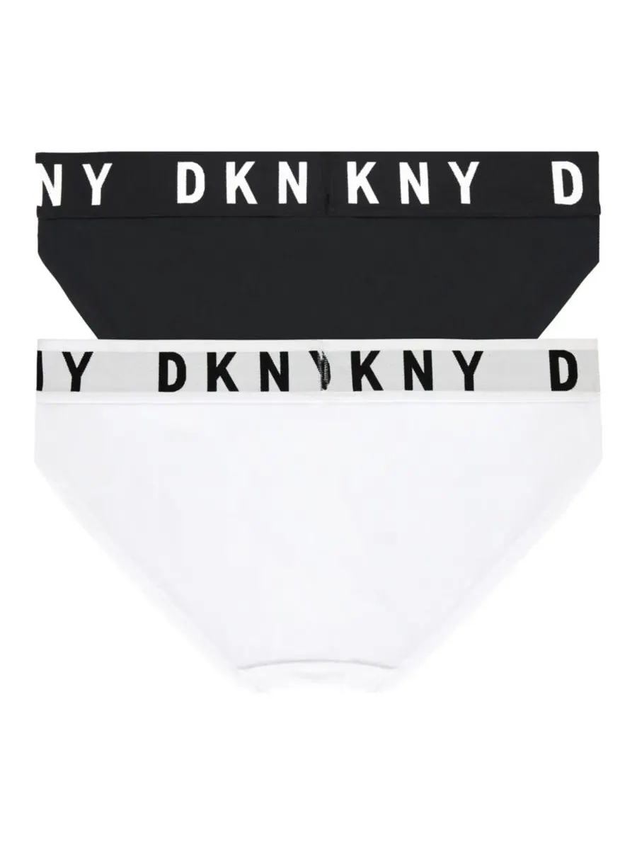 Комплект трусов-бикини с заниженной посадкой DKNY — изображение 4 из 6, черный белый