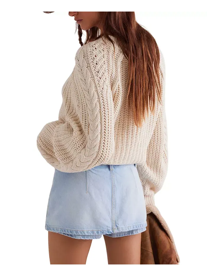 Женская мини-юбка-шорты Galivanting из денима Free People — изображение 4 из 4, эгейский