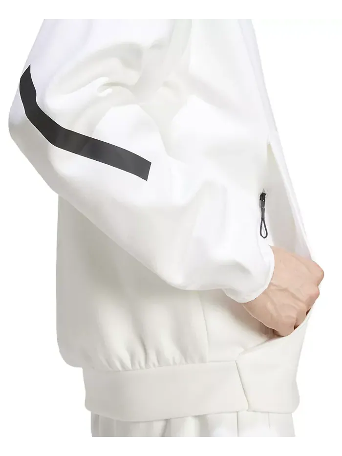 Мужская худи Z.N.E. Classic Fit с длинным рукавом на молнии и логотипом adidas — изображение 3 из 3, белый