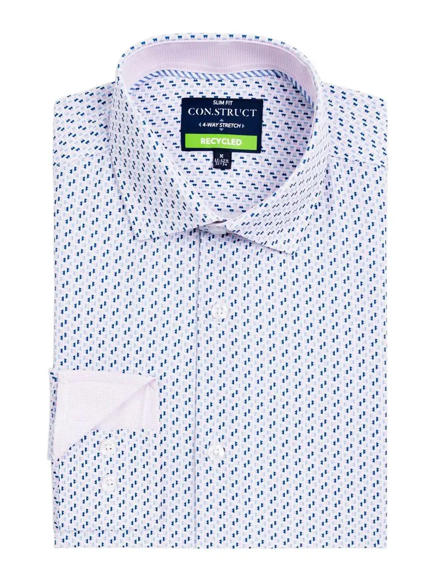 Рубашка с принтом Triangle, отложным воротником, slim fit ConStruct