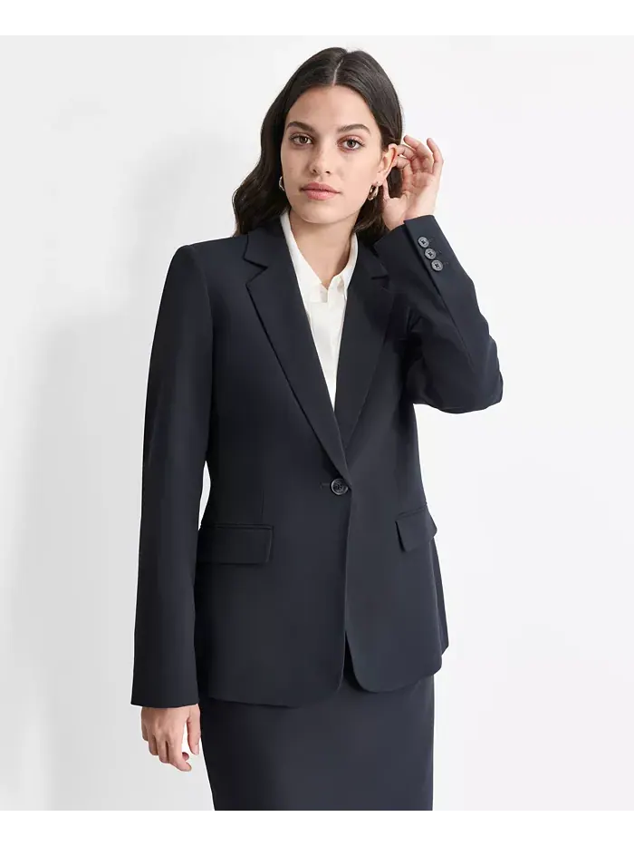 Женская куртка с длинным рукавом и застежкой на одну пуговицу спереди DKNY