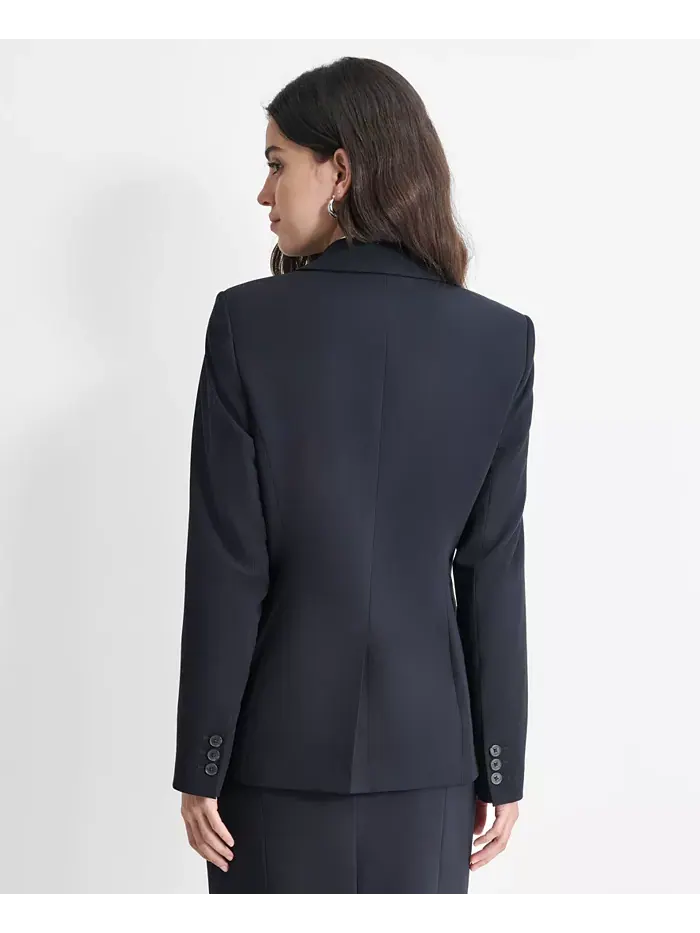 Женская куртка с длинным рукавом и застежкой на одну пуговицу спереди DKNY — изображение 3 из 6, темно-синий