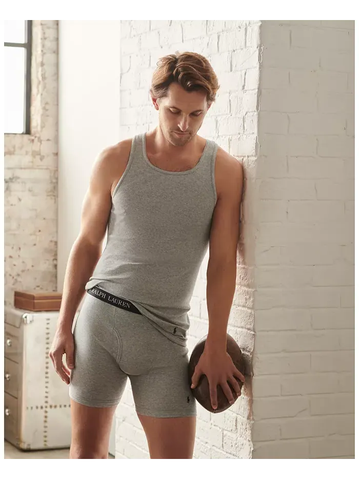 Мужские боксеры из хлопка Big & Tall, 3 шт Polo Ralph Lauren — изображение 3 из 7, черный/серый