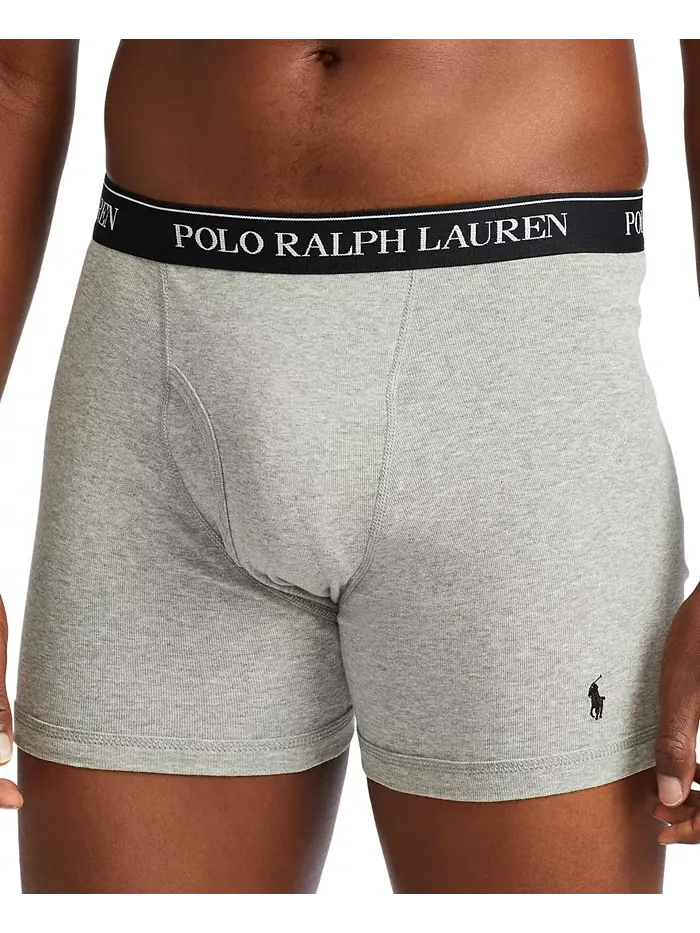 Мужские боксеры из хлопка Big & Tall, 3 шт Polo Ralph Lauren — изображение 5 из 7, черный/серый