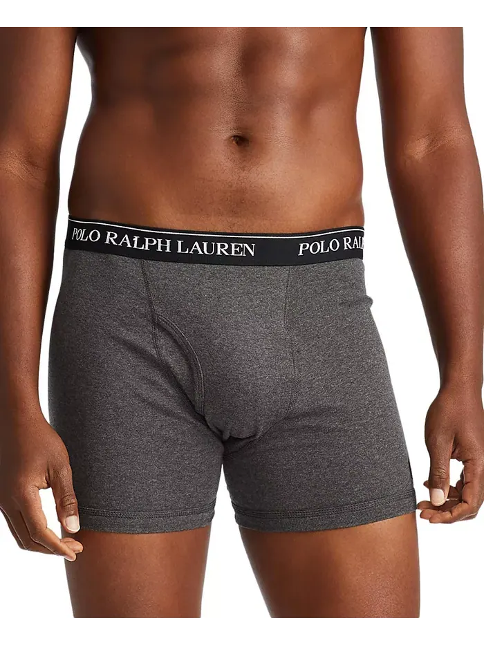 Мужские боксеры из хлопка Big & Tall, 3 шт Polo Ralph Lauren — изображение 6 из 7, черный/серый