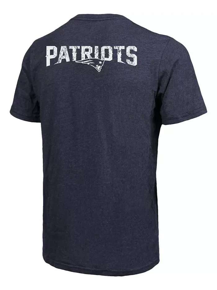 Футболка с карманом New England Patriots Tri-Blend - вязаный темно-синий Majestic — изображение 2 из 3