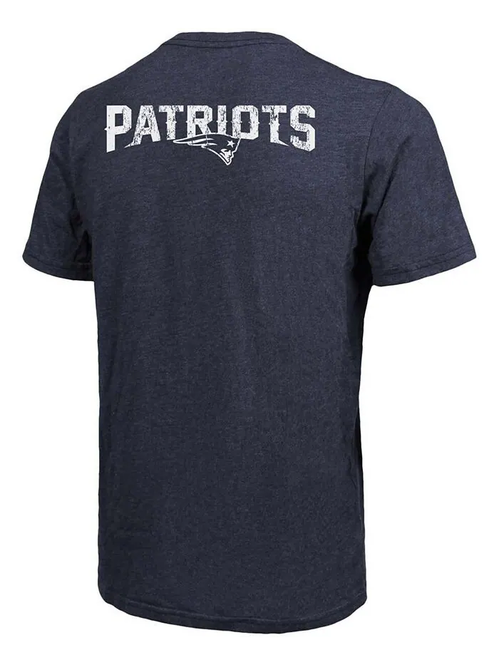 Футболка с карманами Tri-Blend New England Patriots - Темно-синий с меланжевым отливом Majestic — изображение 2 из 3