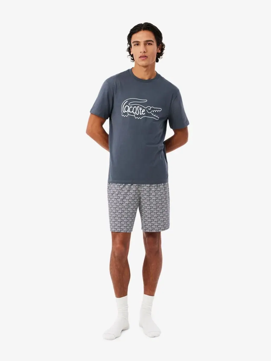 Комплект мужской Lacoste футболка и шорты, хлопок