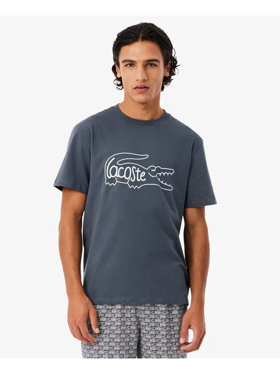 Комплект мужской Lacoste футболка и шорты, хлопок — изображение 3 из 8, белый